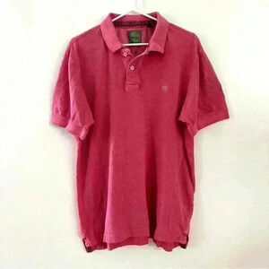 Timberland Polo Shirt Mens Sz Large Cotton Pink Stretch Summer Casual Formal